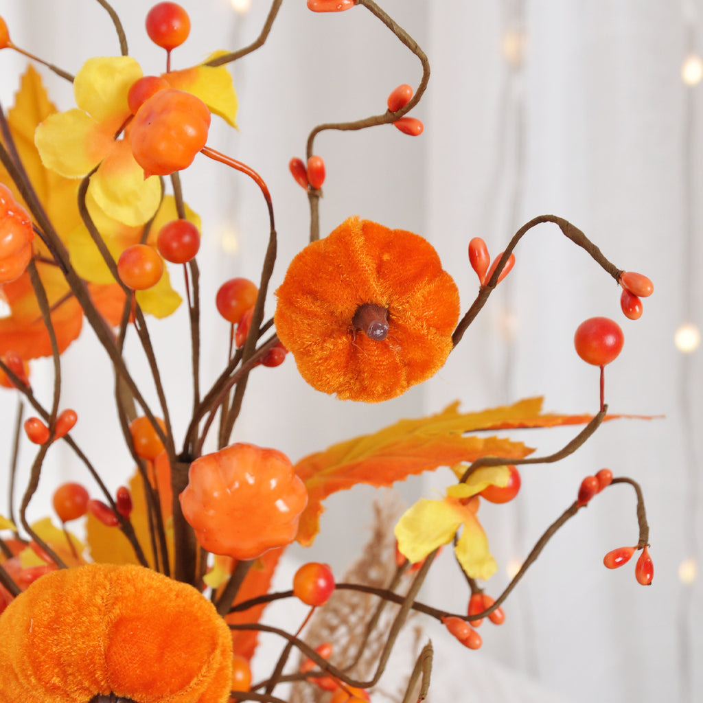 Halloween Decorations Autumn Maple Leaf Pumpkin Thanksgiving Decorative Tree Home Party Garden Ornament