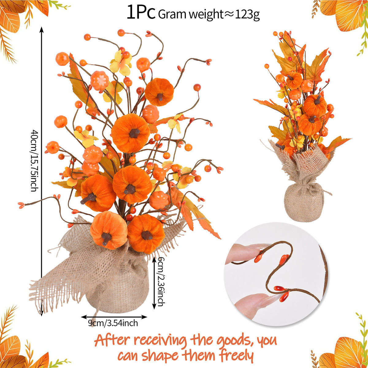 Halloween Decorations Autumn Maple Leaf Pumpkin Thanksgiving Decorative Tree Home Party Garden Ornament